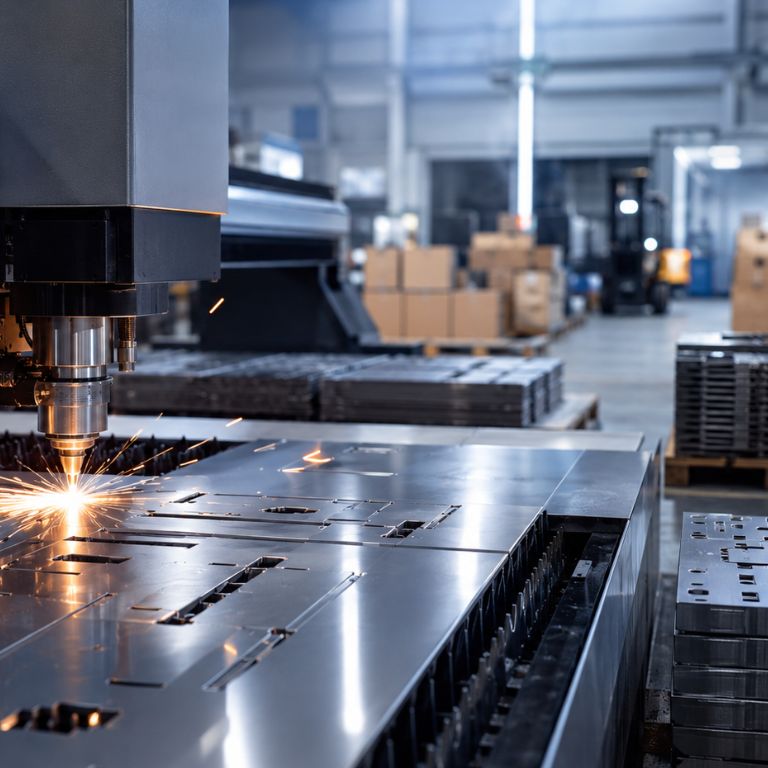Laser-cut stainless steel parts prepared for international production and European supply management