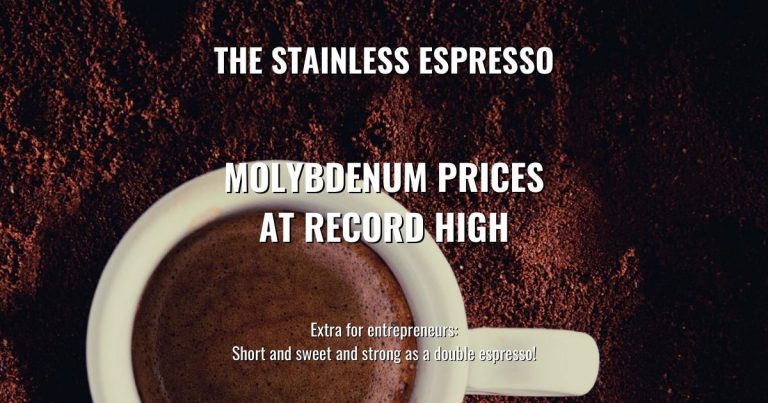 Molybdenum prices at record high, supply tight – Stainless Espresso